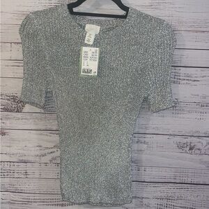 H&M Viscose Silver Top